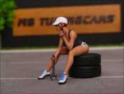1:18 Tire Tuning Girl / - Handmade - 3D - Unique -